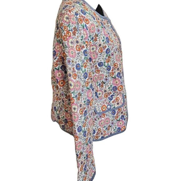 TALBOTS Womens Enchanting Blooms Quilted Collarless Jacket Size 14 - Picture 3 of 13